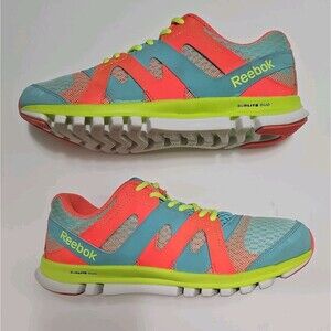 Reebok Women's  Sublite Super Duo Running Shoes Blue Orange Neon Size 9